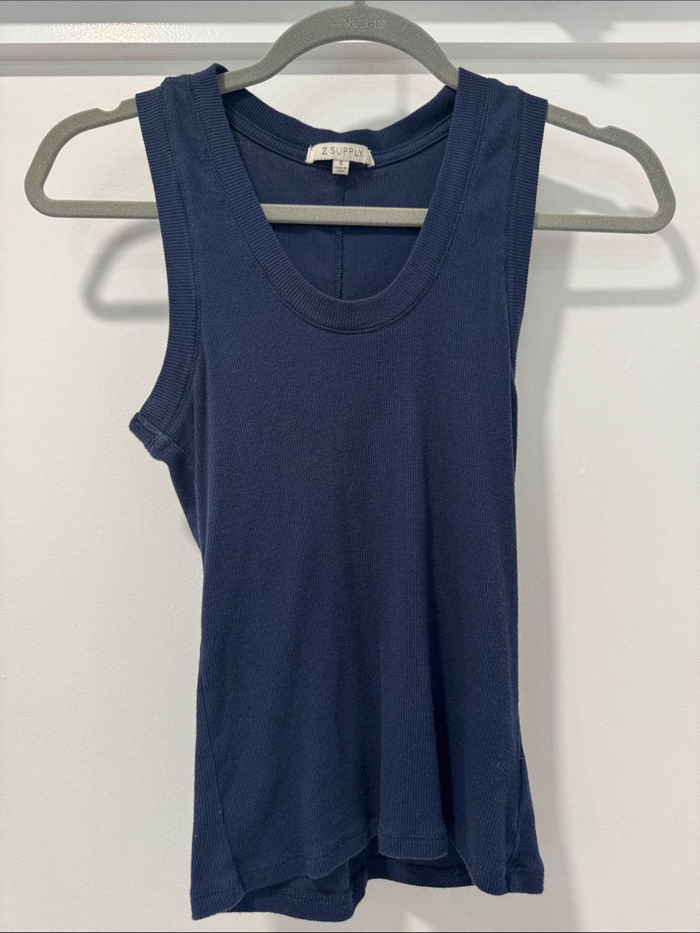 Z Supply Navy Ribbed Scoop Tank